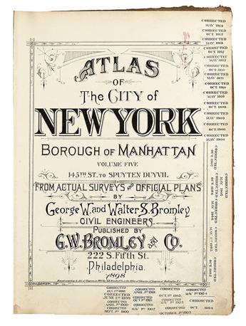 (NEW YORK CITY.) G. W. Bromley & Co. Atlas of The City of New York Borough of Manhattan Volume Five.